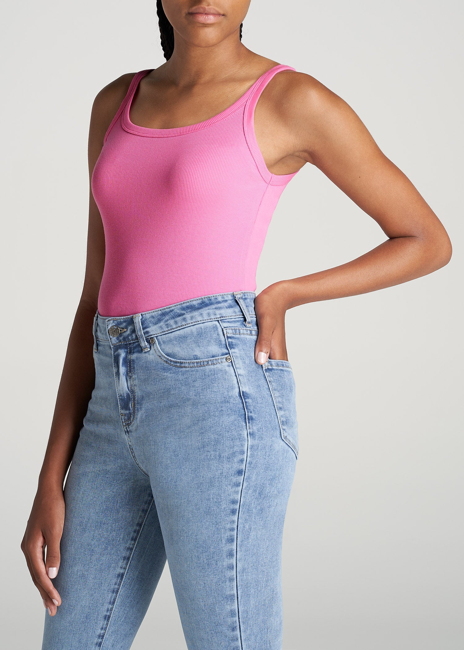 American-Tall-Women-RibbedTank-BubblegumPink-side