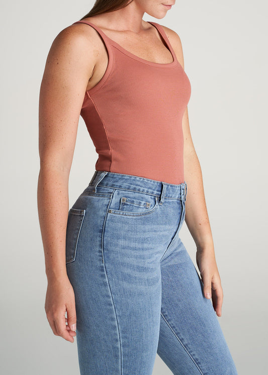 American-Tall-Women-RibbedTank-ClaySunrise-side