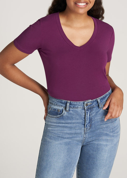 American-Tall-Women-Scoop-Tee-Plum-front