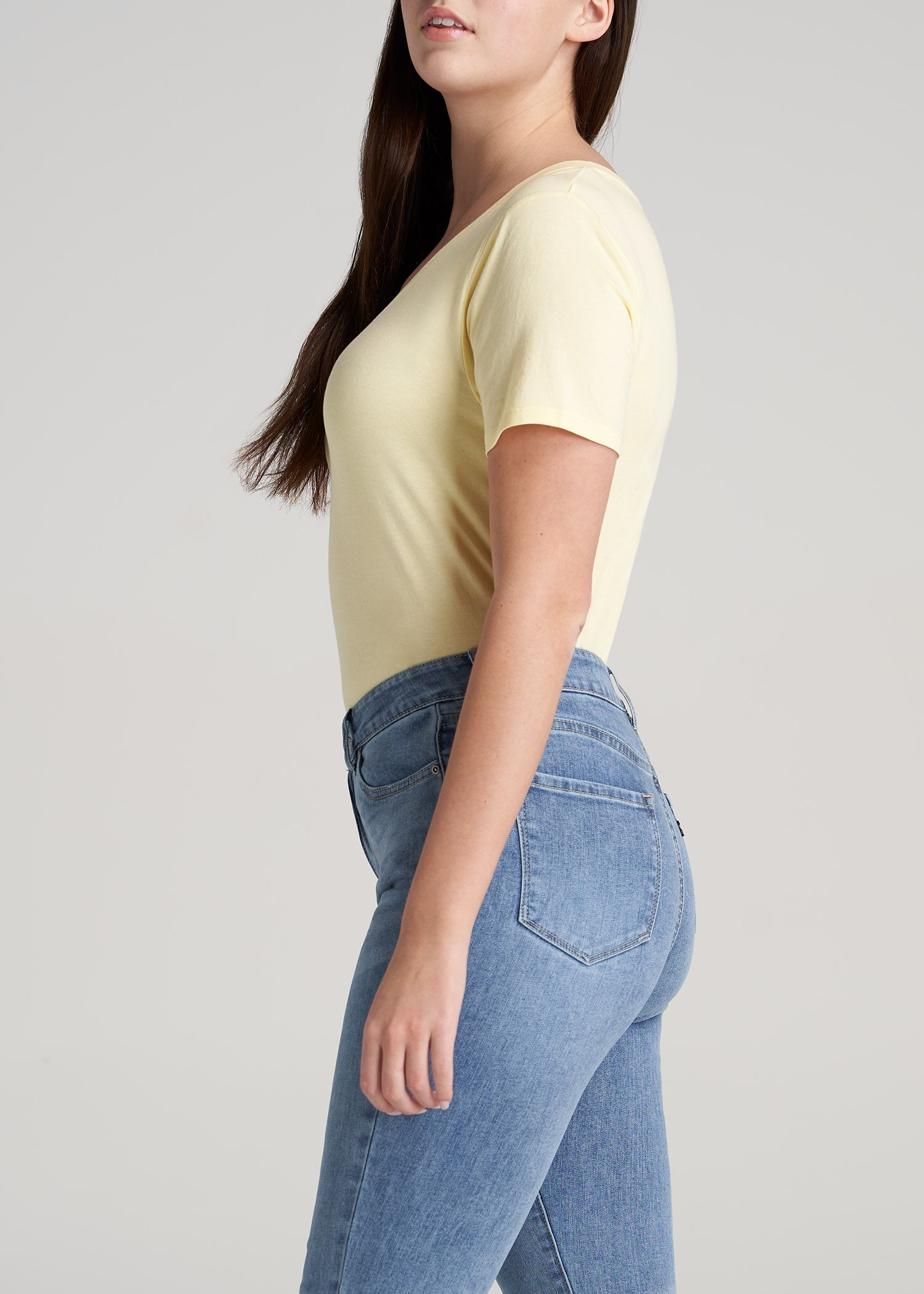     American-Tall-Women-ScoopVNeck-Tee-ButterYellow-side
