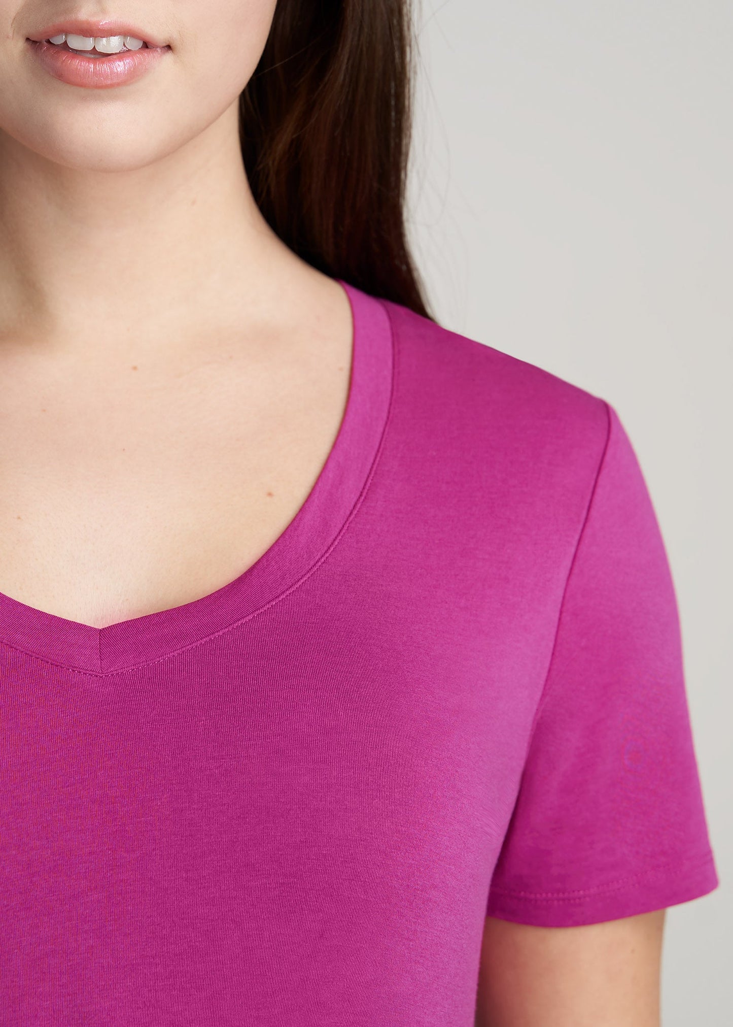     American-Tall-Women-ScoopVNeck-Tee-PinkOrchid-detail