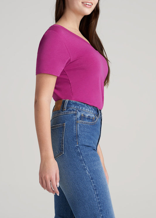     American-Tall-Women-ScoopVNeck-Tee-PinkOrchid-side