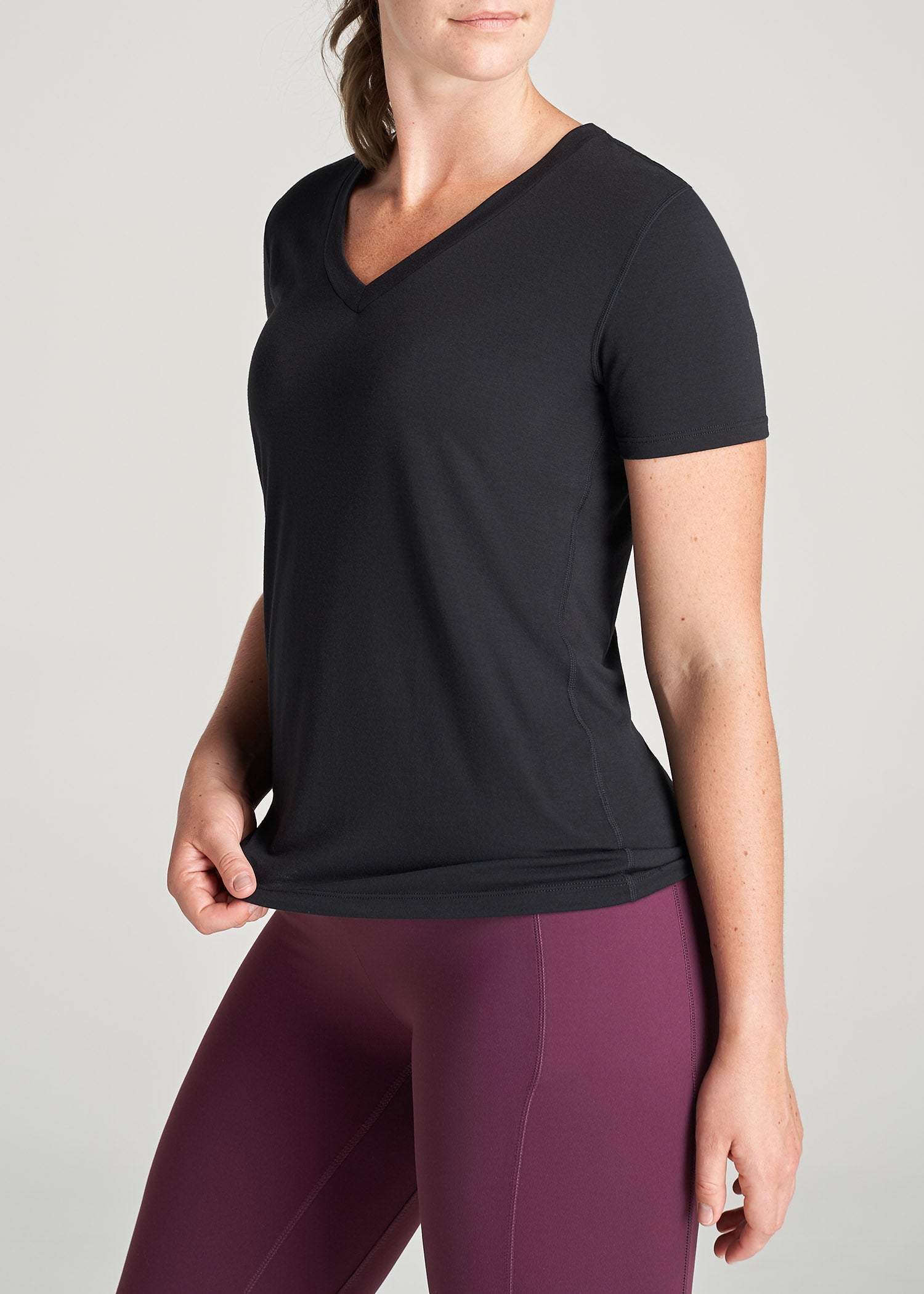 American-Tall-Women-ShortSleeve-VNeck-AthleticTee-Black-side