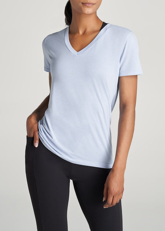 American-Tall-Women-ShortSleeve-VNeck-AthleticTee-CloudBlue-front