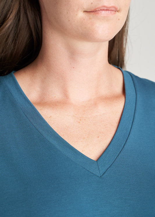American-Tall-Women-ShortSleeve-VNeck-AthleticTee-DeepWater-detail