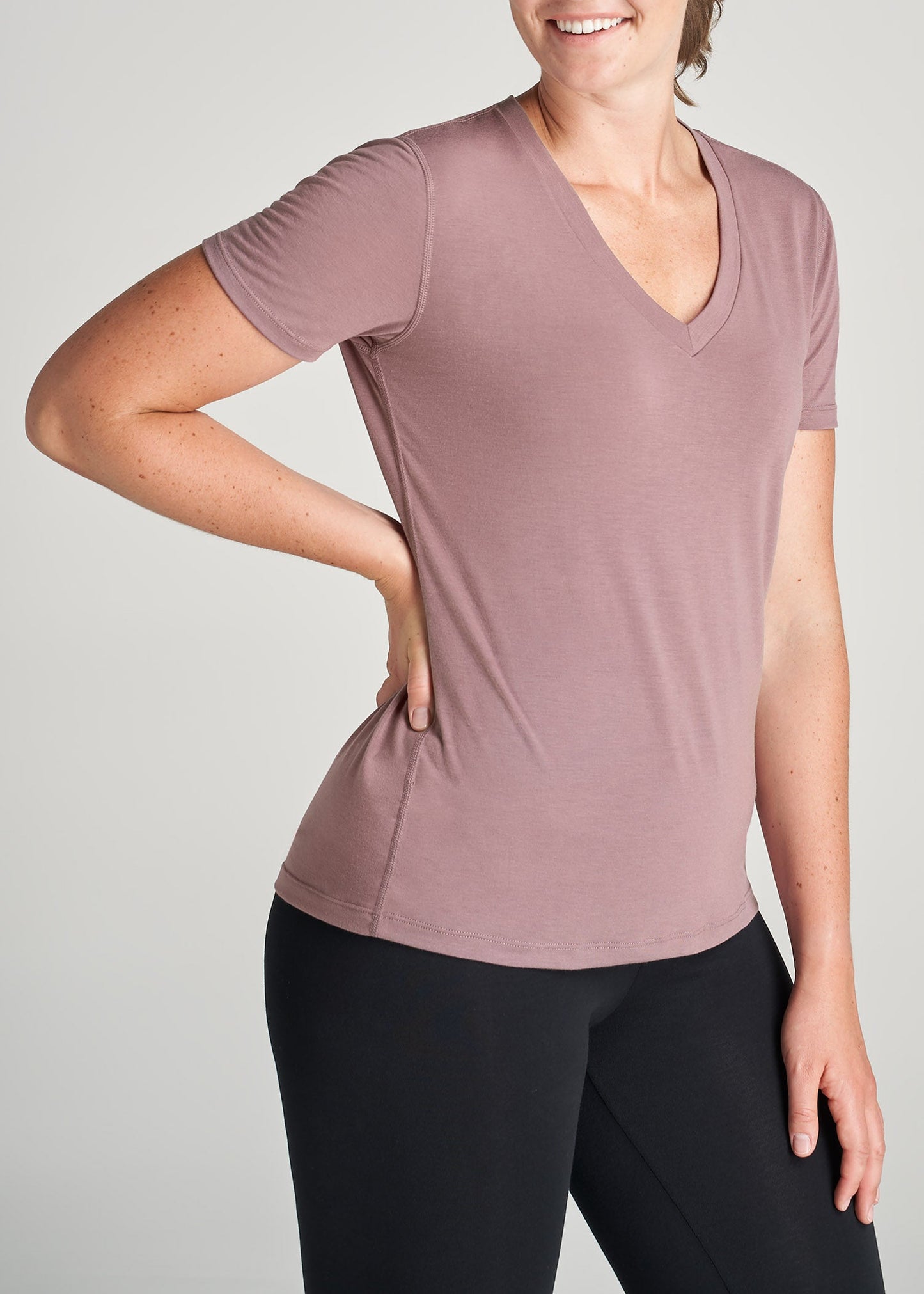American-Tall-Women-ShortSleeve-VNeck-AthleticTee-SmokedMauve-side