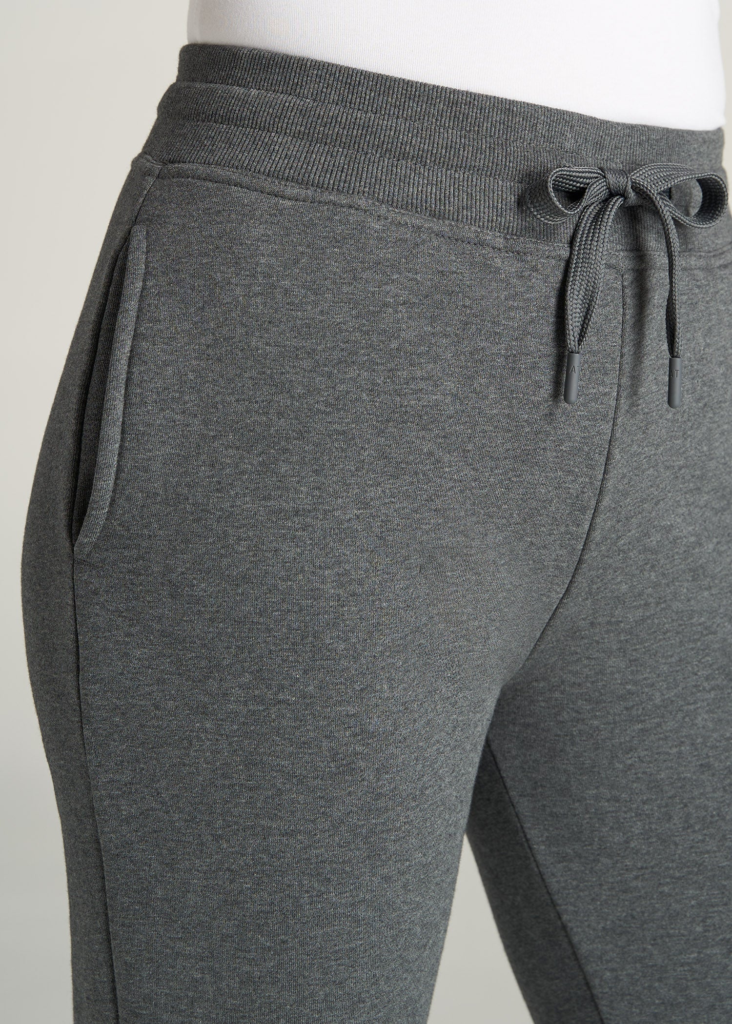    American-Tall-Women-WKND-Fleece-OpenBottom-Sweatpants-CharcoalMix-detail