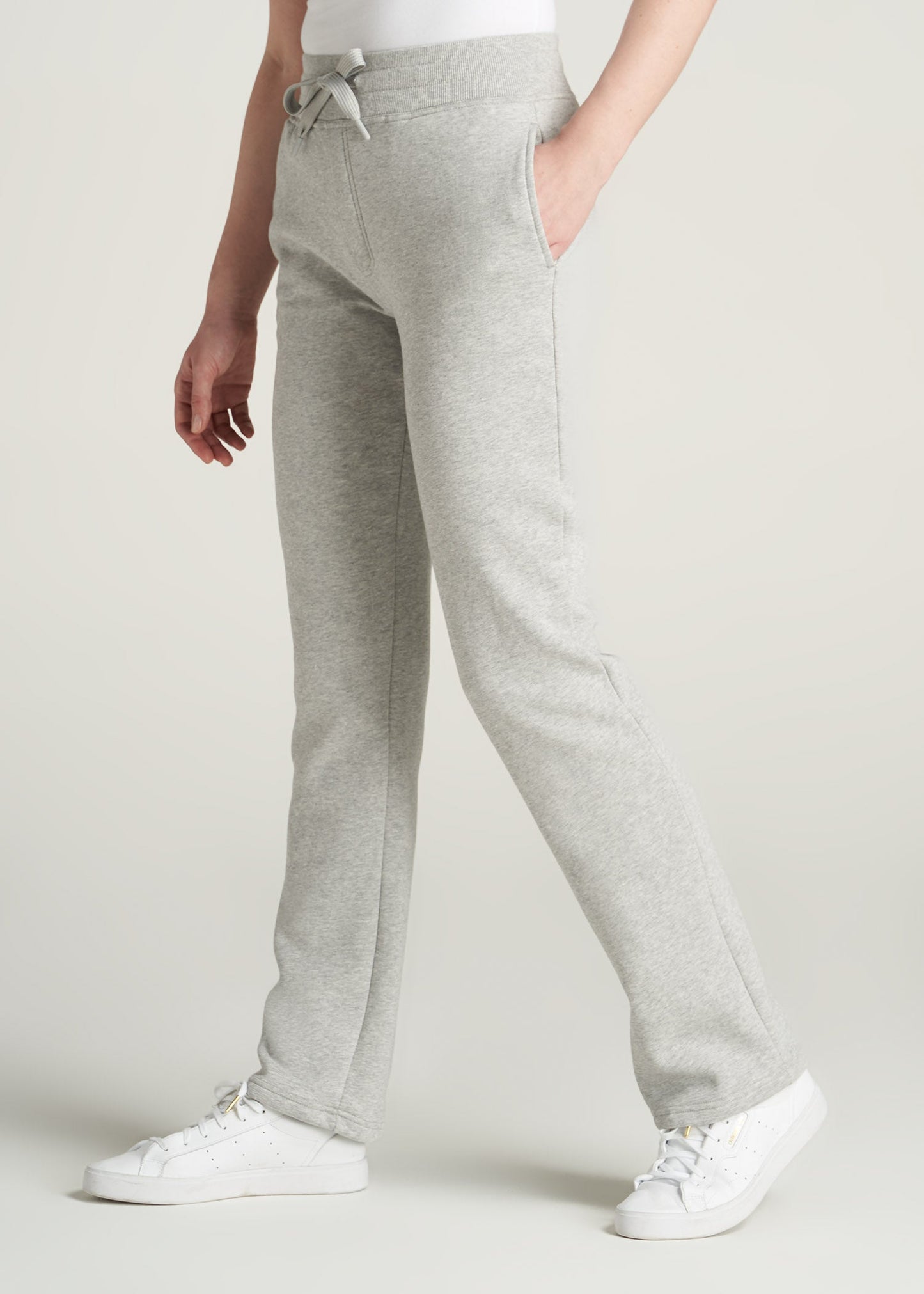    American-Tall-Women-WKND-Fleece-OpenBottom-Sweatpants-GreyMix-side