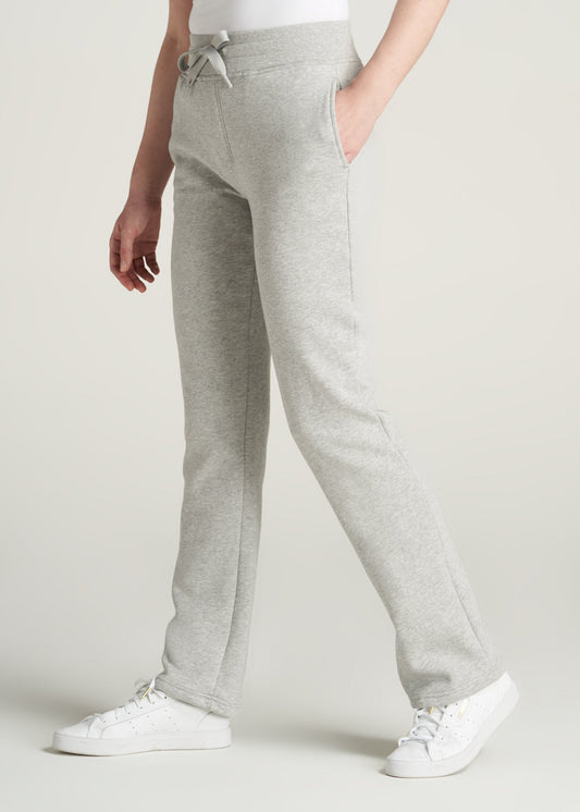    American-Tall-Women-WKND-Fleece-OpenBottom-Sweatpants-GreyMix-side