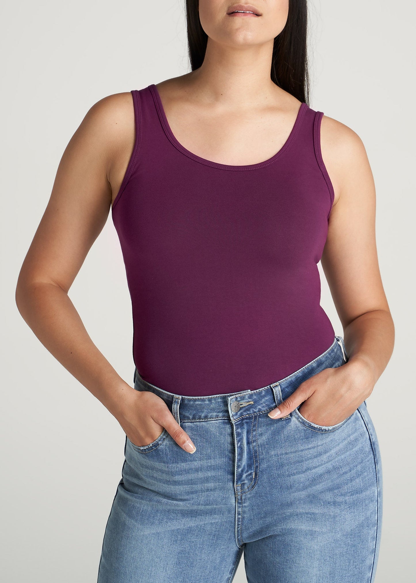 American-Tall-Women-Womens-JerseyTank-Plum-front