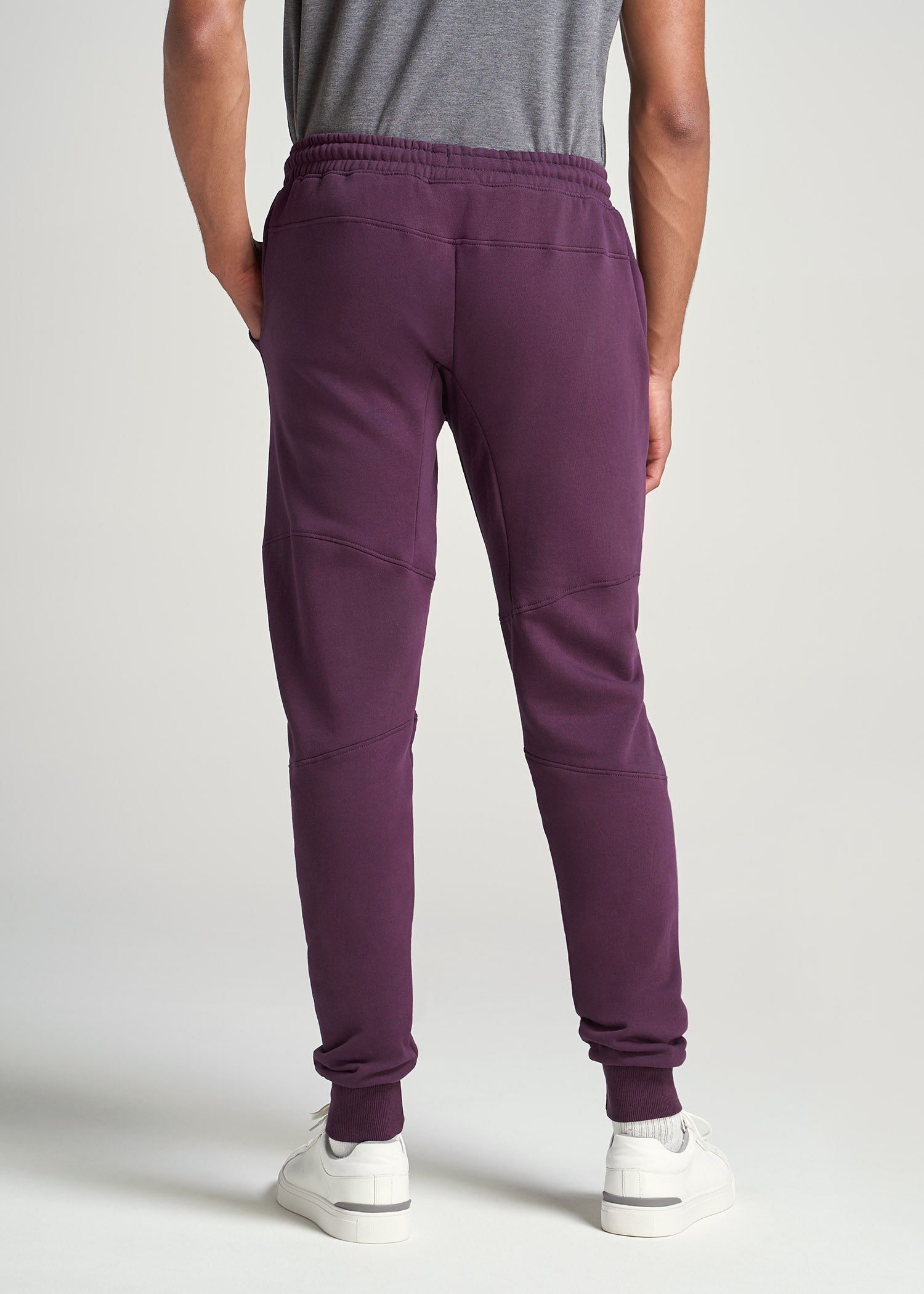 American_Tall_Men_80-20_Fleece_Jogger_Maroon-Back