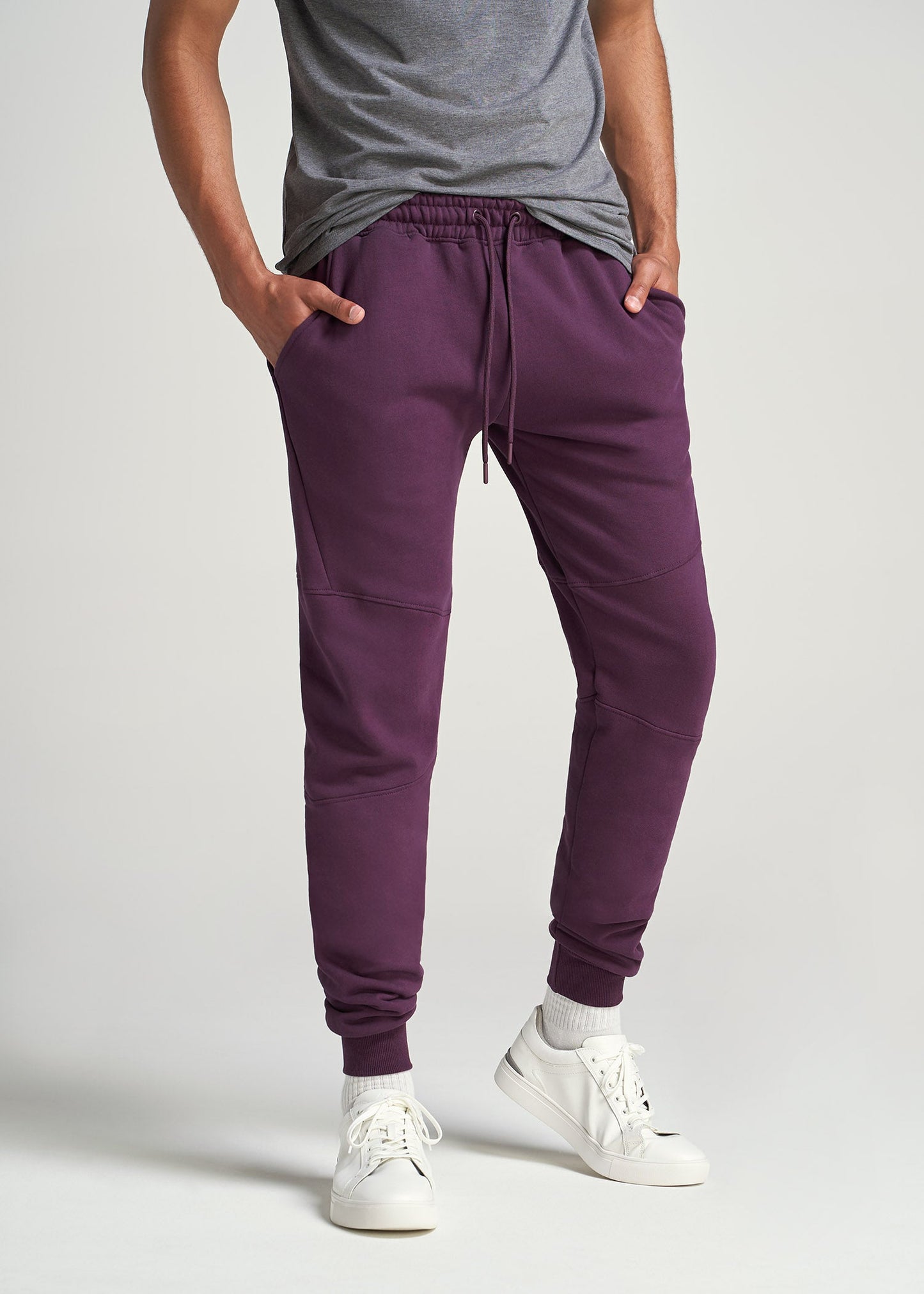 American_Tall_Men_80-20_Fleece_Jogger_Maroon-Front