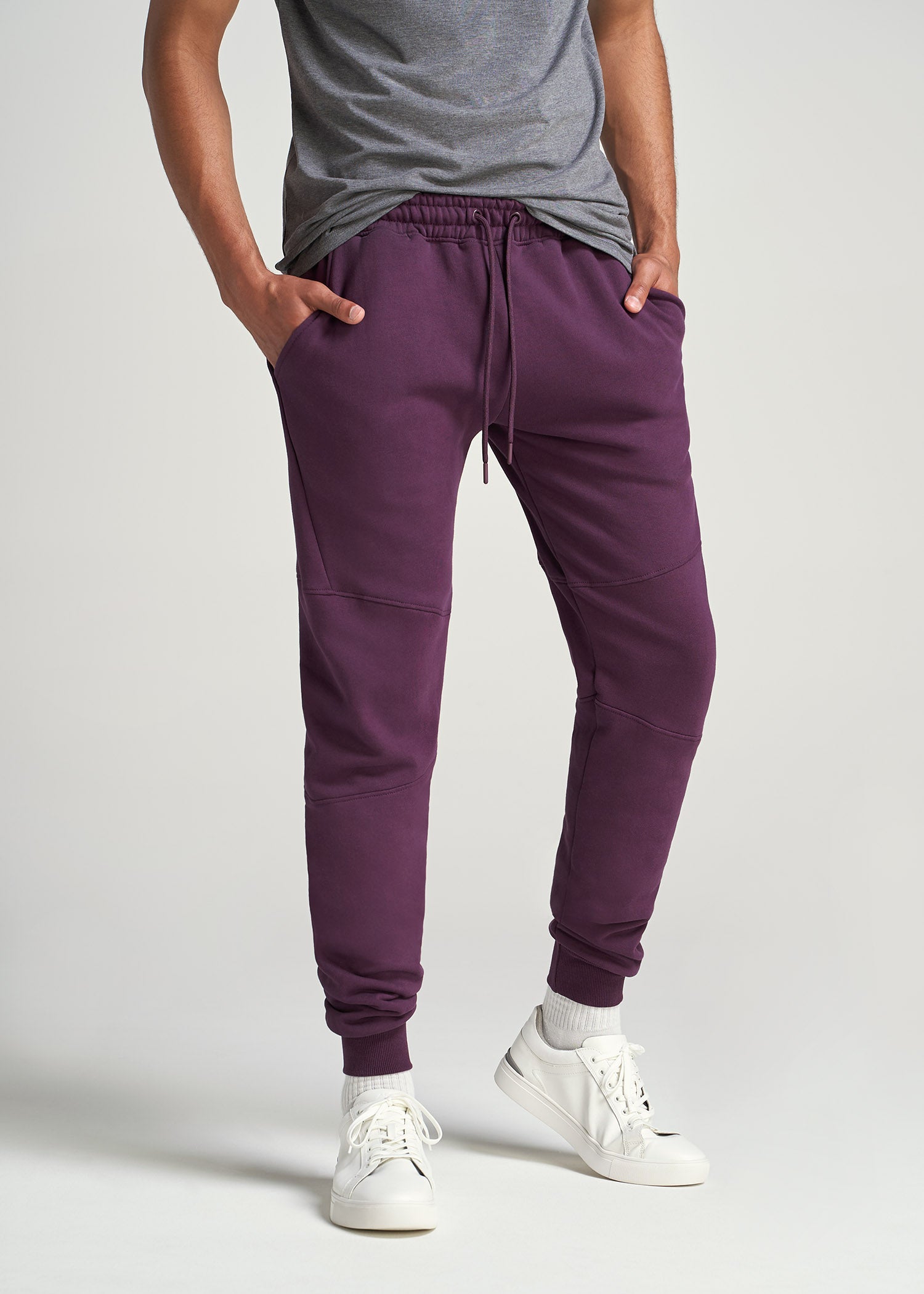 American_Tall_Men_80-20_Fleece_Jogger_Maroon-Front