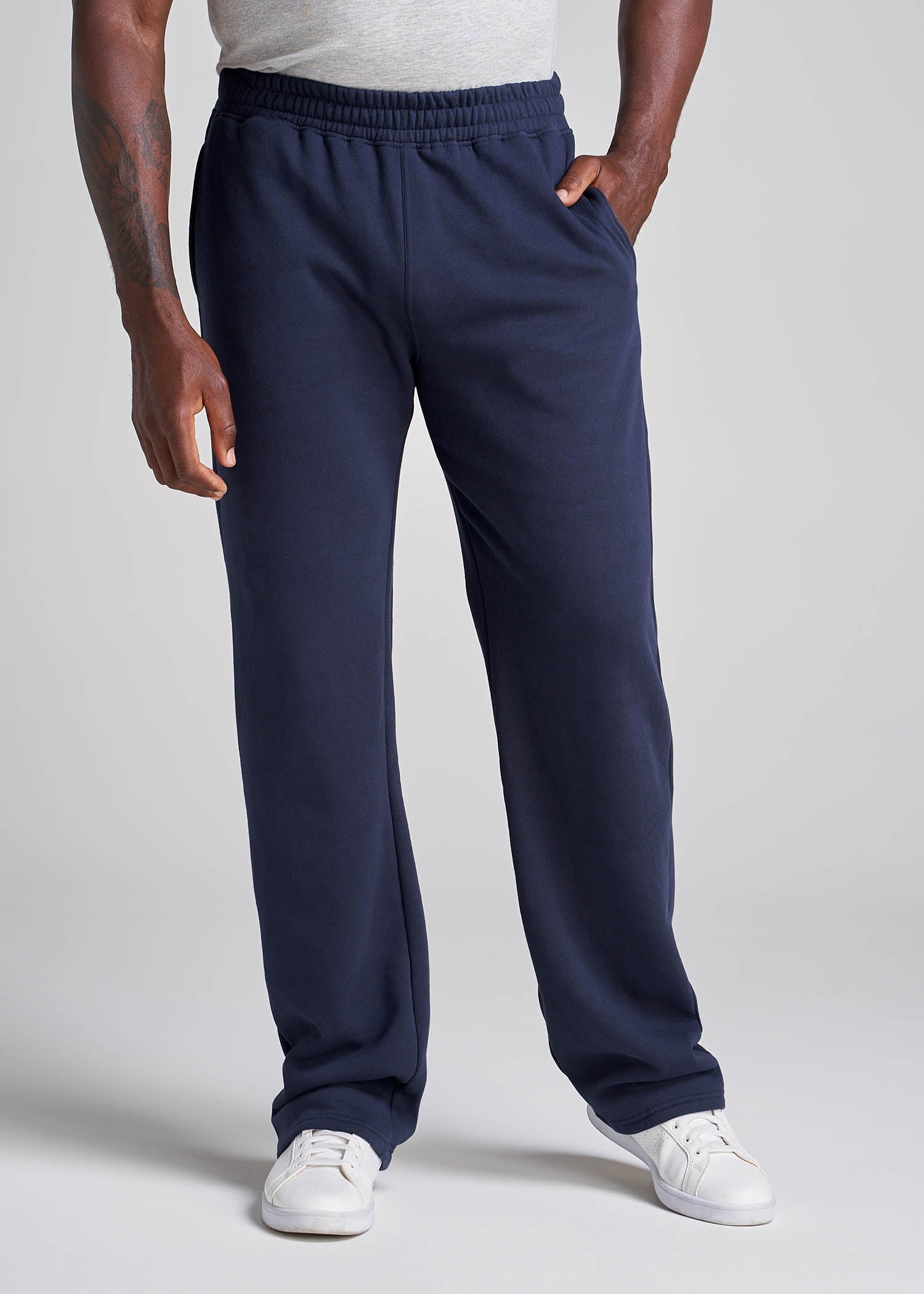 American_Tall_Men_80-20_Fleece_OpenBottom_Sweatpants_Navy-Front