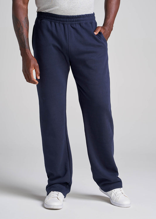 American_Tall_Men_80-20_Fleece_OpenBottom_Sweatpants_Navy-Front