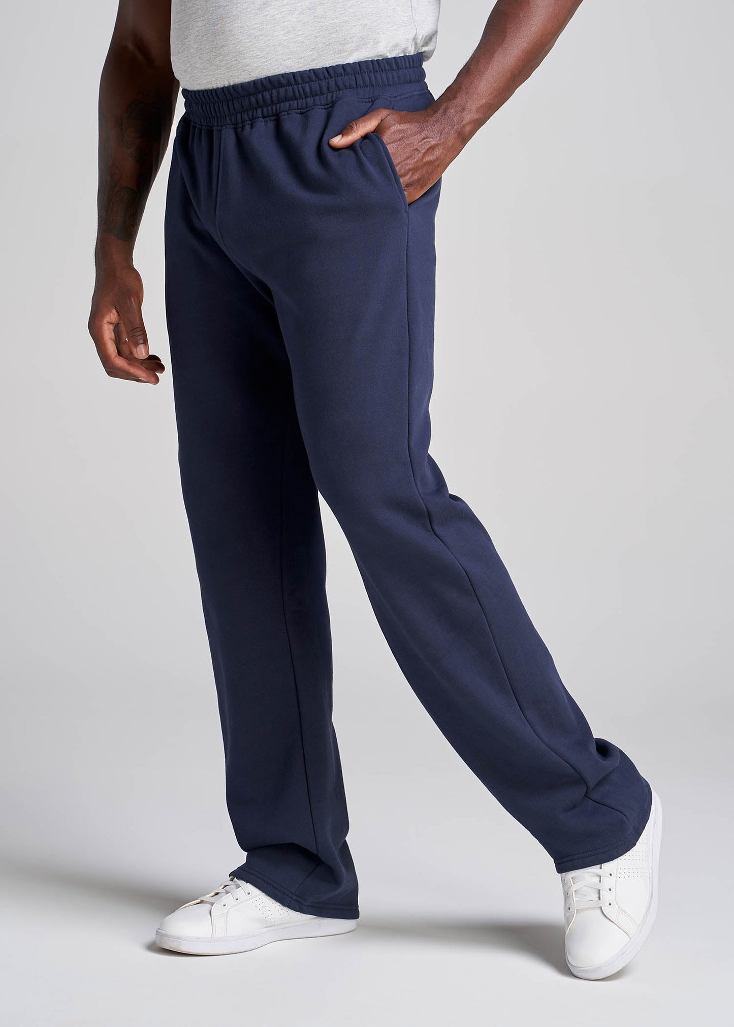 American_Tall_Men_80-20_Fleece_OpenBottom_Sweatpants_Navy-Side
