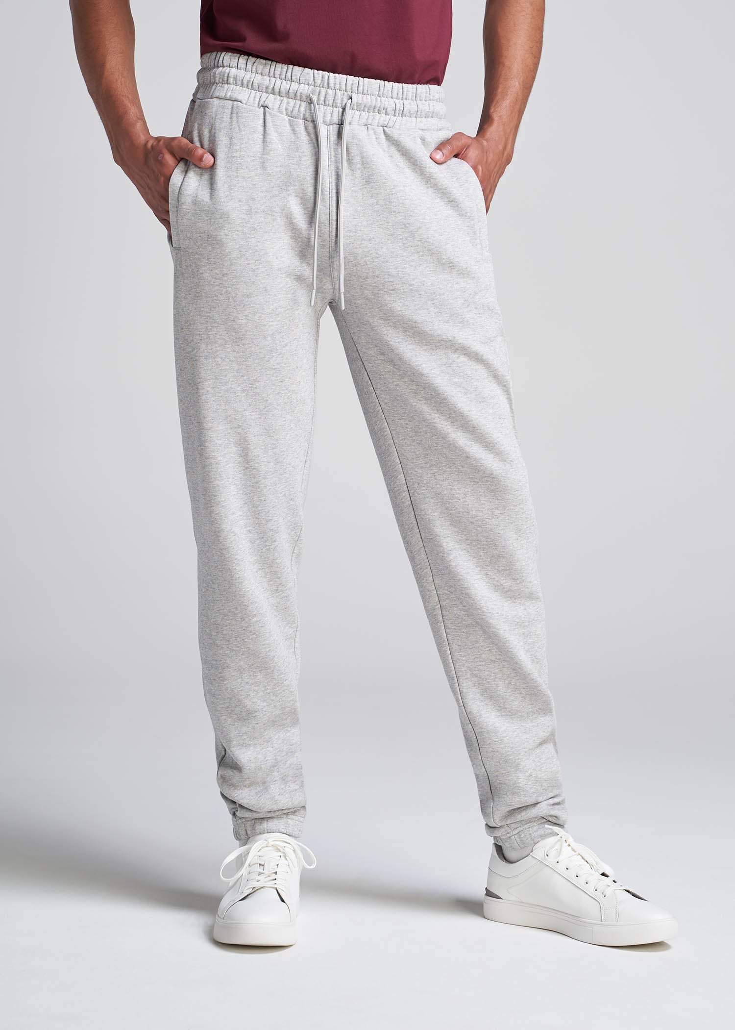 American_Tall_Men_80-20_Fleece_Sweatpant_GreyMix-Front