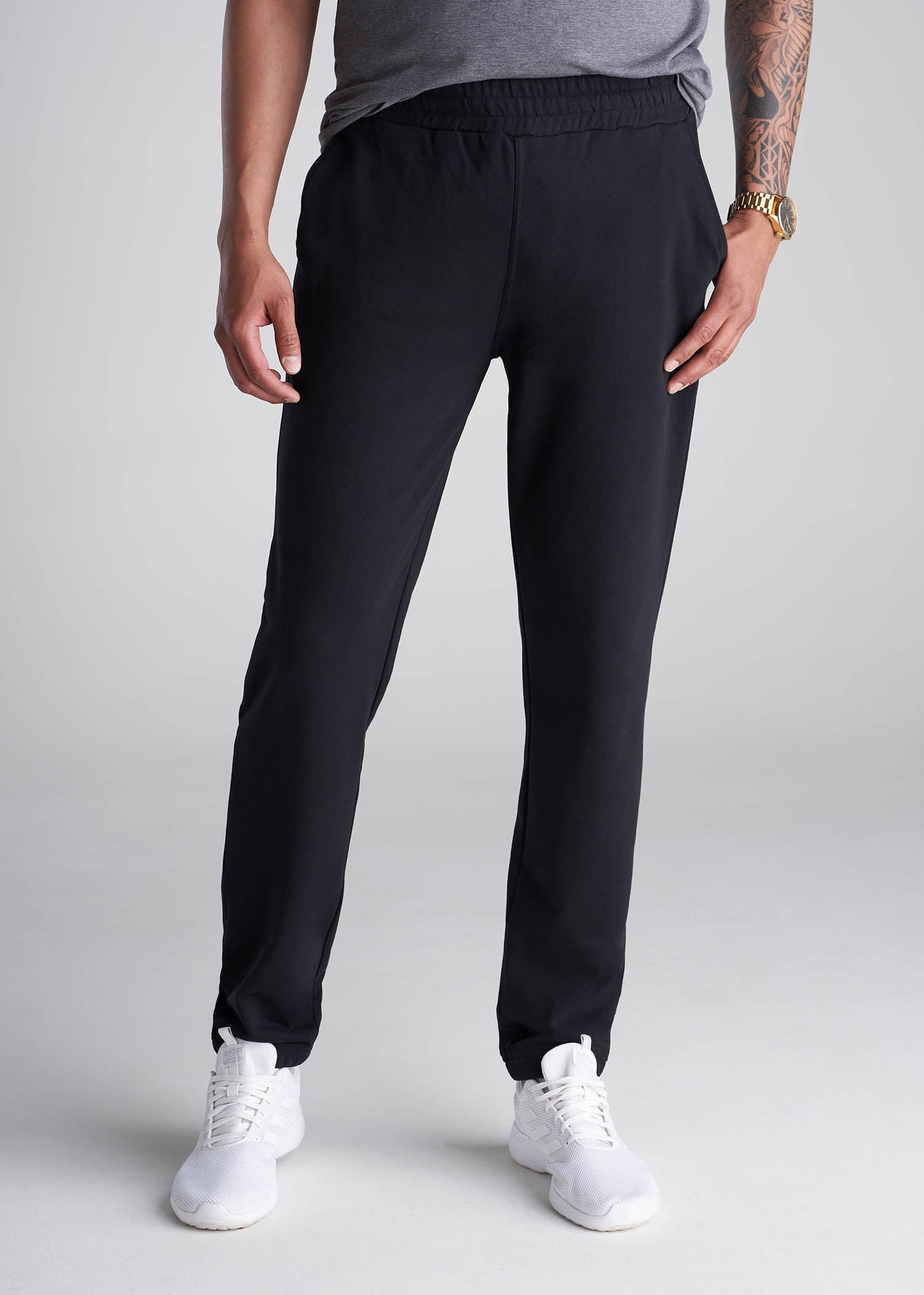 American_Tall_Men_8020_French_Terry_Sweatpants_Black-Front