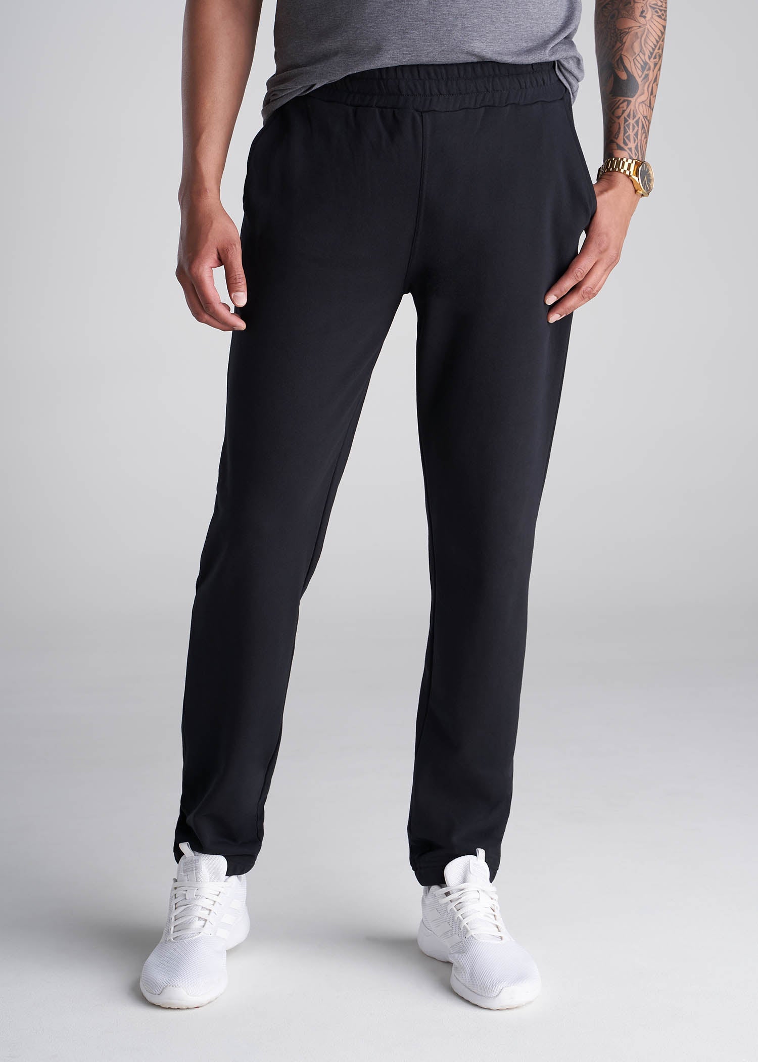 American_Tall_Men_8020_French_Terry_Sweatpants_Black-Front