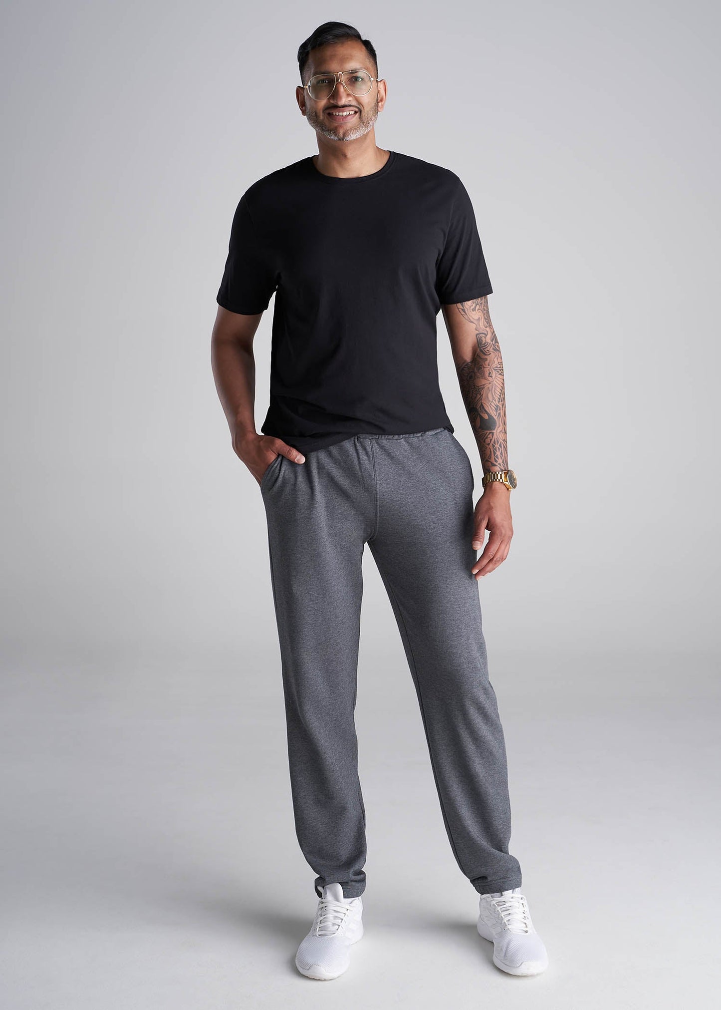 80-20 French Terry Men's Tall Sweatpants in Charcoal Mix
