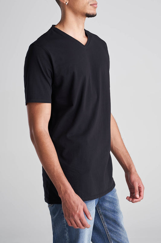 American_Tall_Men_Essentials_Regular_Fit_Vneck_Tee_Black-Side