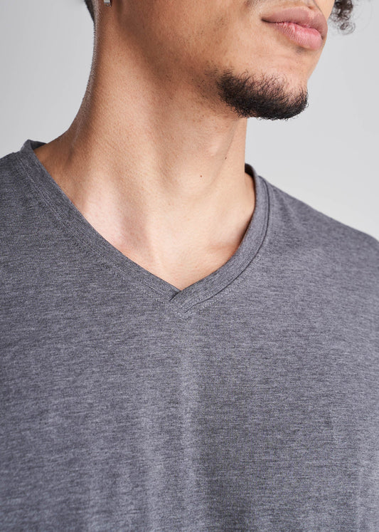 American_Tall_Men_Essentials_Regular_Fit_Vneck_Tee_CharcoalMix-Detail