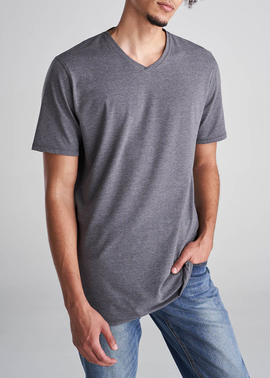 American_Tall_Men_Essentials_Regular_Fit_Vneck_Tee_CharcoalMix-Front
