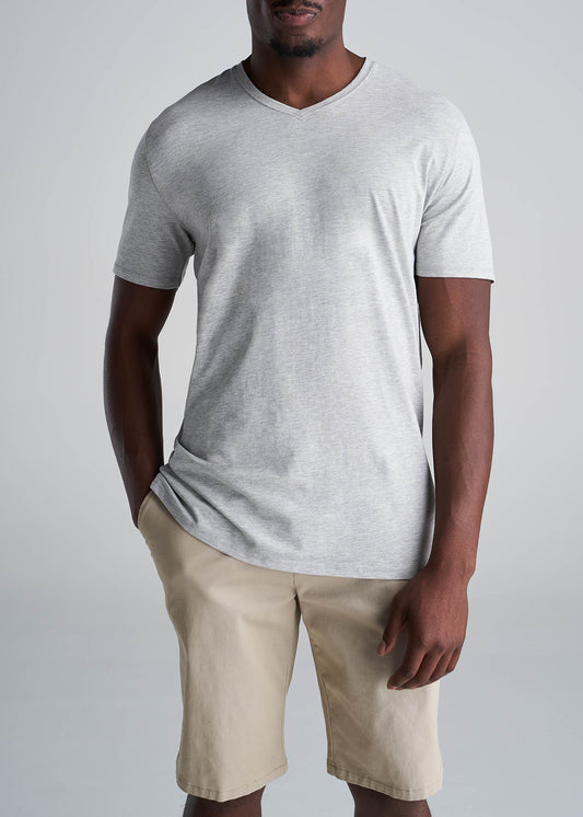 American_Tall_Men_Essentials_Regular_Fit_Vneck_Tee_GreyMix-Front