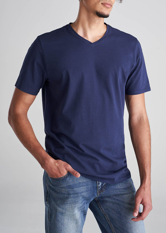 American_Tall_Men_Essentials_Regular_Fit_Vneck_Tee_Navy-Front