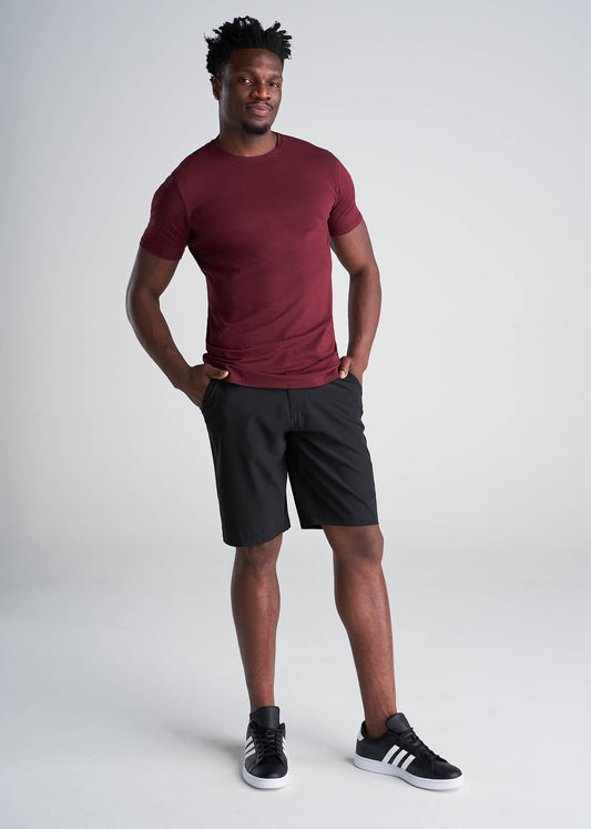 The Essential SLIM-FIT Crew-Neck Men's Tall Tees in Garnet Red