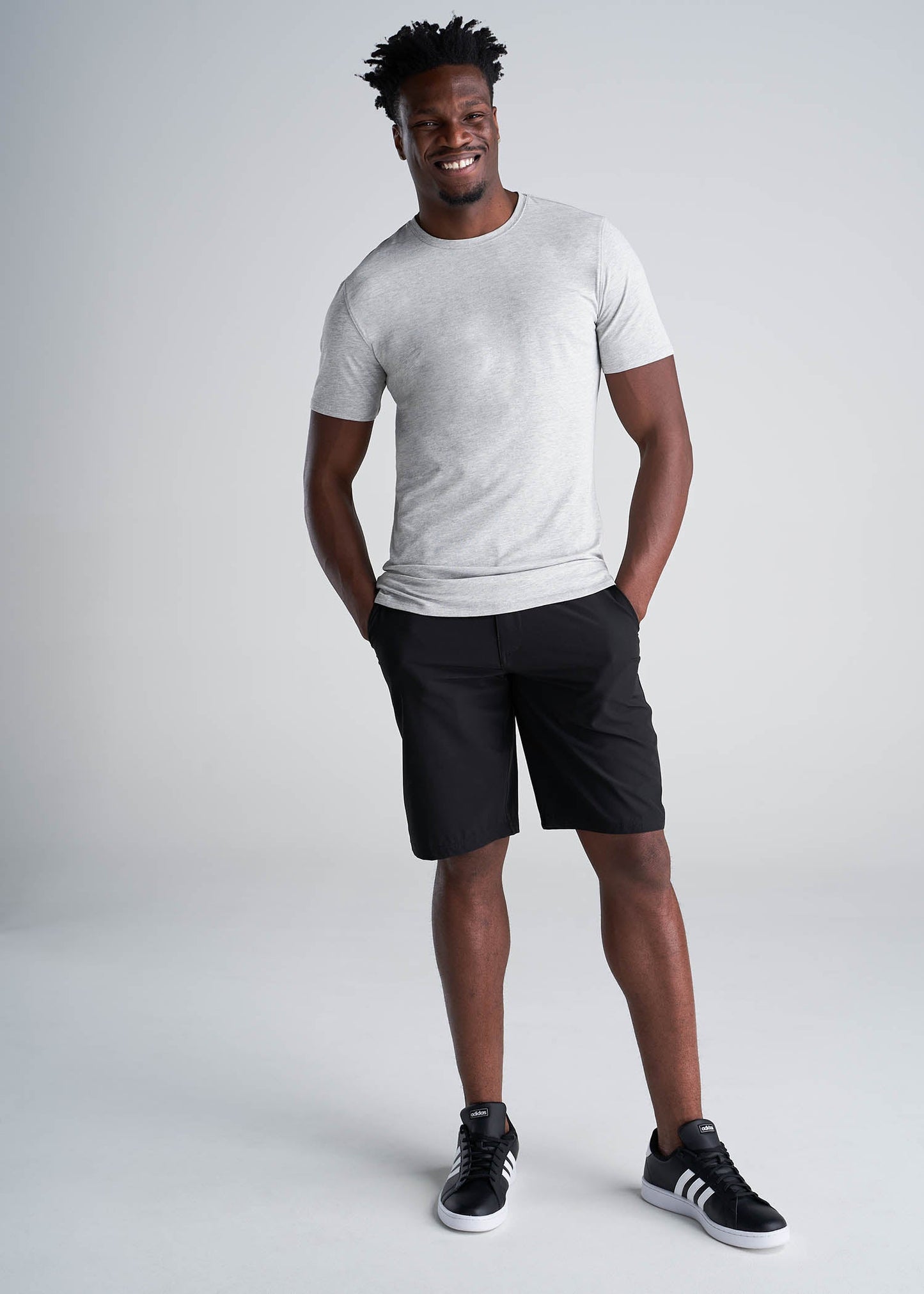 The Essential SLIM-FIT Crew-Neck Men's Tall Tees in Grey Mix