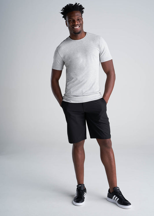 The Essential SLIM-FIT Crew-Neck Men's Tall Tees in Grey Mix