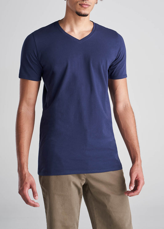 American_Tall_Men_Essentials_Slim_Fit_Vneck_Tee_Navy-Front