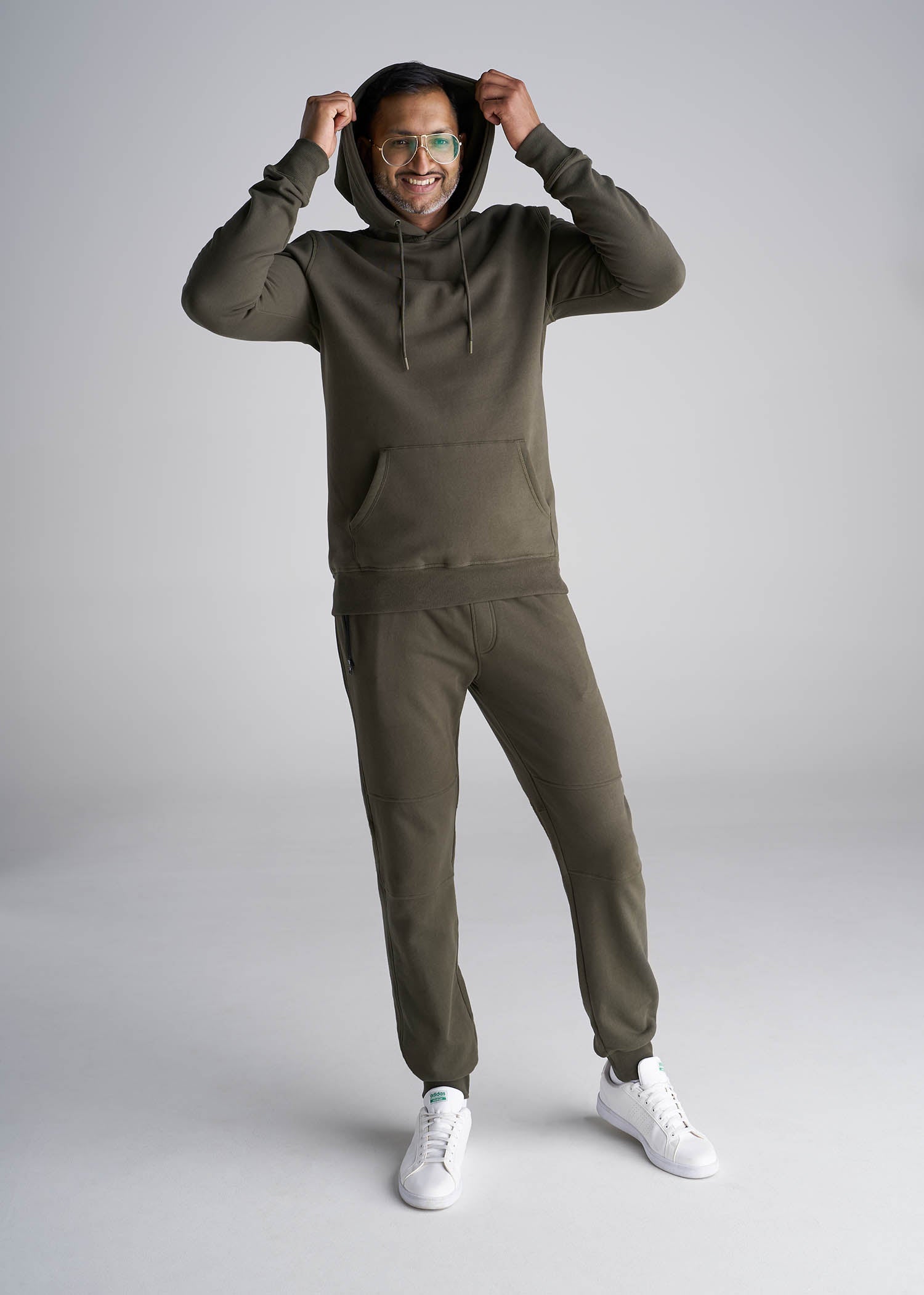 American_Tall_Men_Fleece_Pullover_Tall_Hoodie_CamoGreen-Full