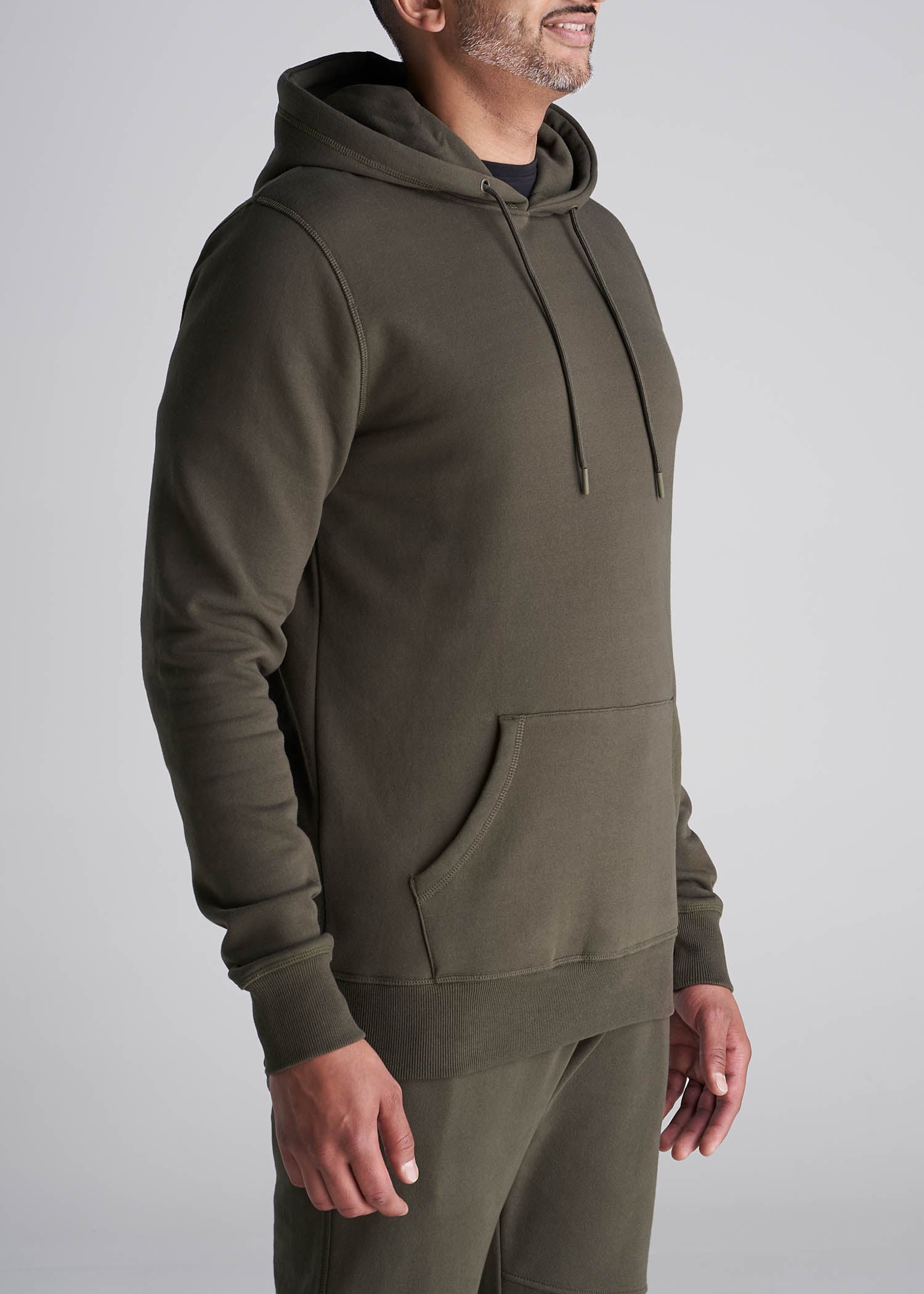 American_Tall_Men_Fleece_Pullover_Tall_Hoodie_CamoGreen-Side