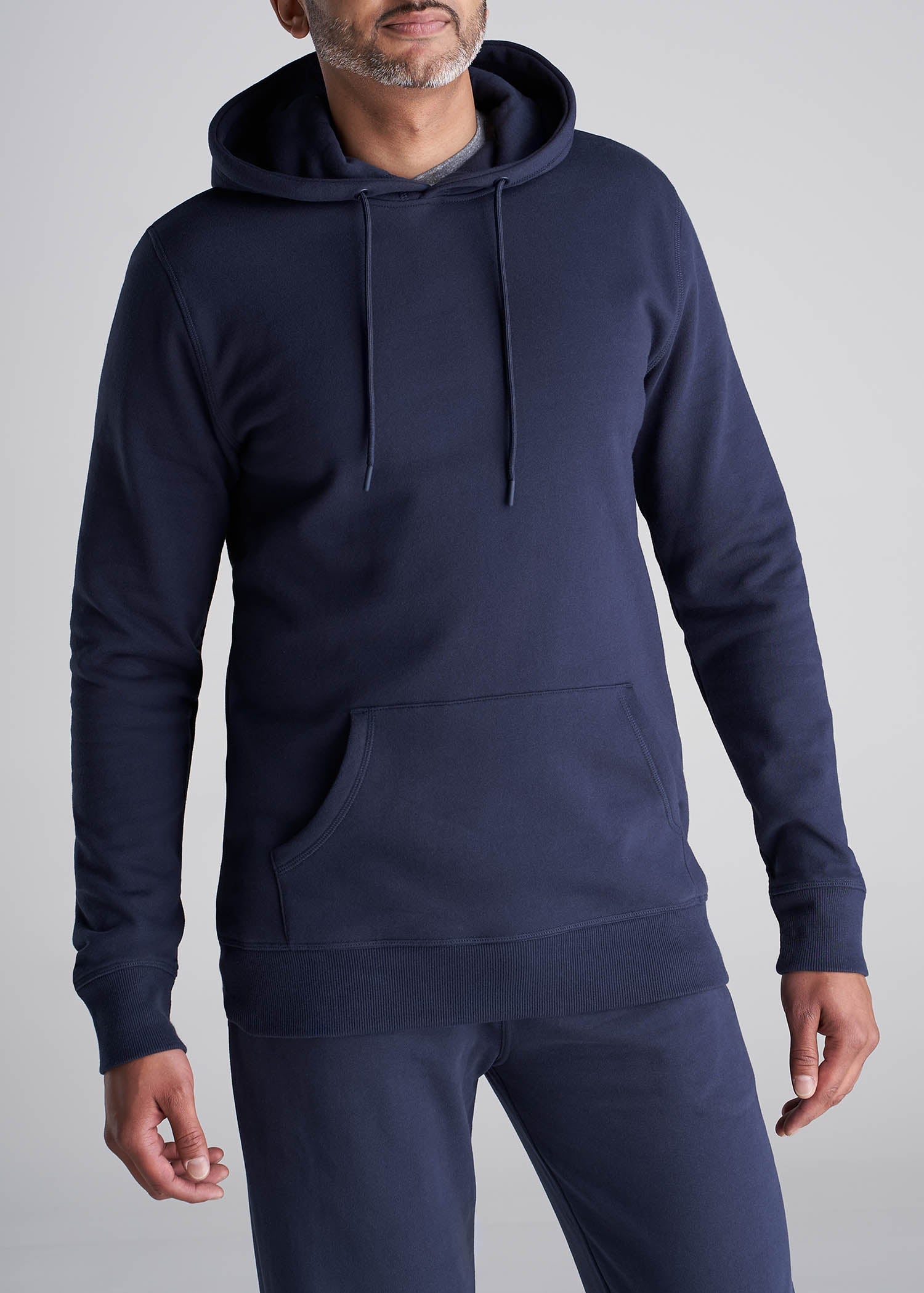 American_Tall_Men_Fleece_Pullover_Tall_Hoodie_Navy-Front