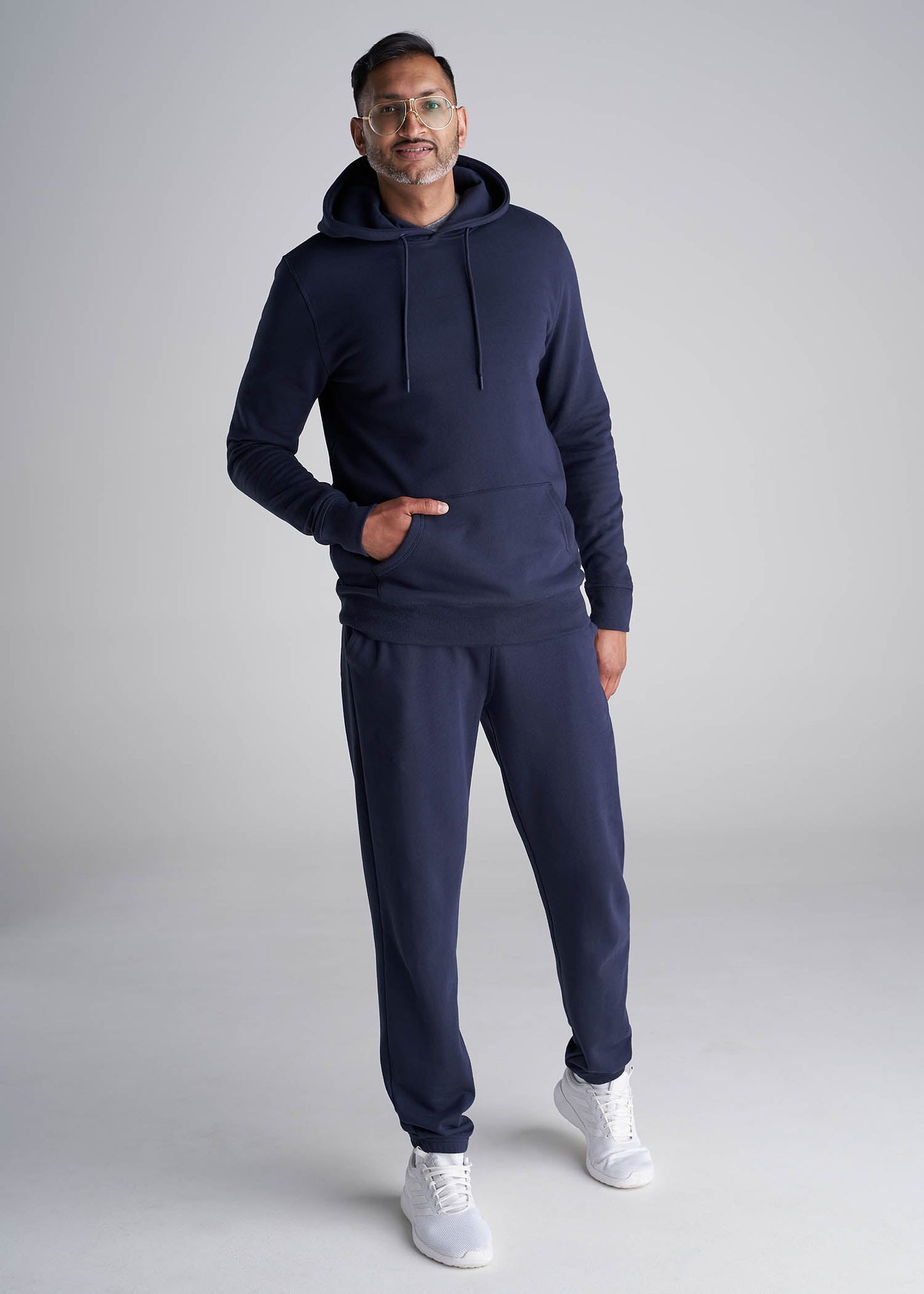 American_Tall_Men_Fleece_Pullover_Tall_Hoodie_Navy-Full