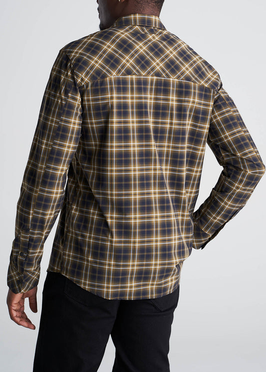 Tall Men's Hiking Snap-Front Shirt in Cedarwood