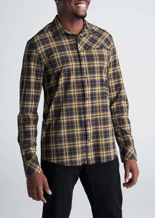 American_Tall_Men_Hiking_Shirt_Button_Down_CedarWood-Front