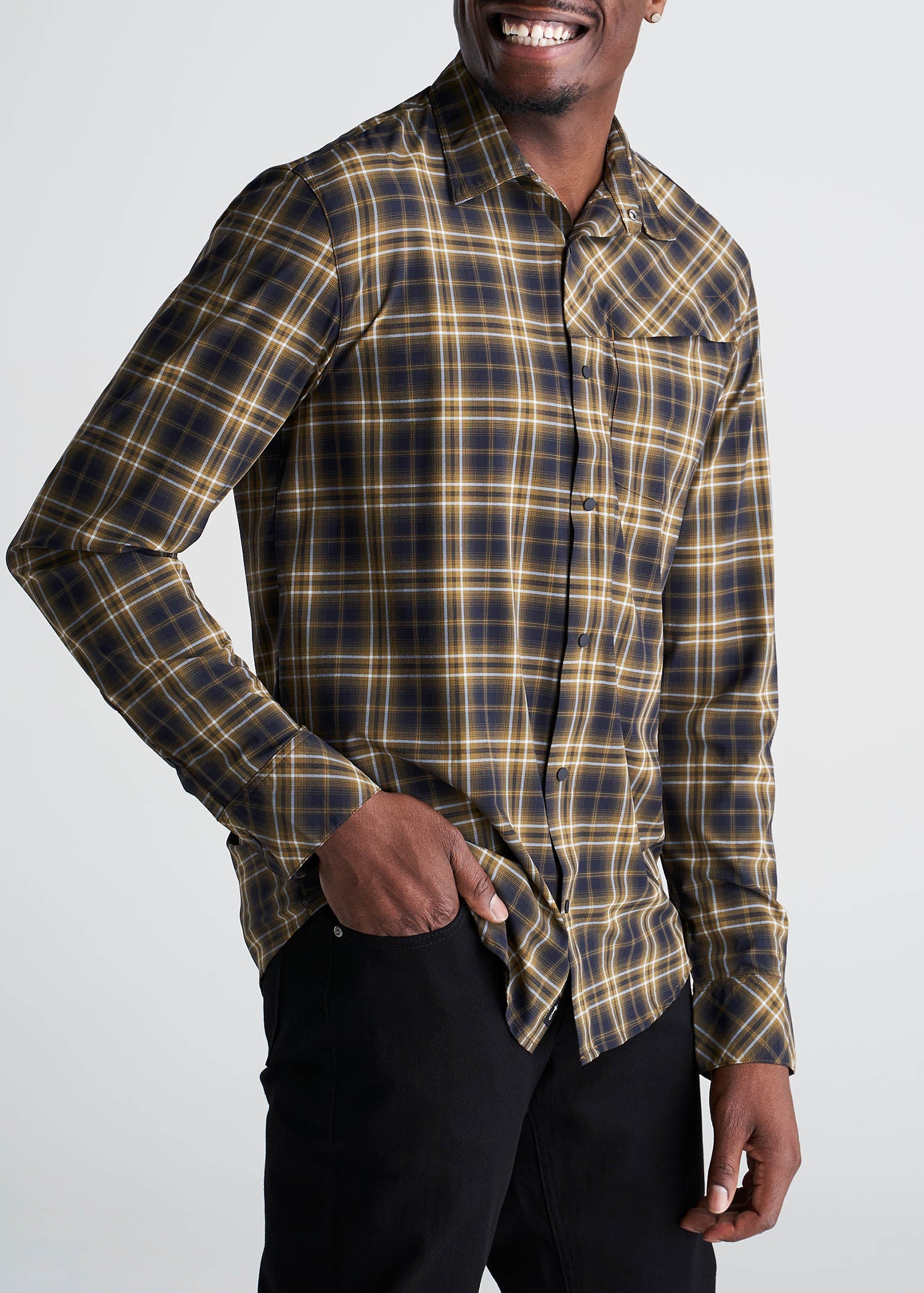 American_Tall_Men_Hiking_Shirt_Button_Down_CedarWood-Side