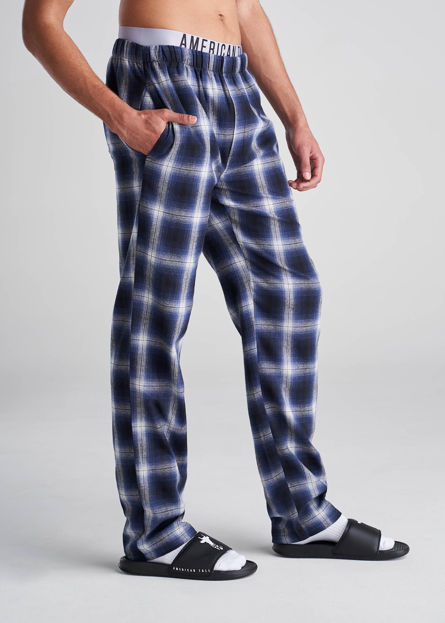 American_Tall_Men_Mens_Pajama_Pant_BlueGrey_Plaid-Side