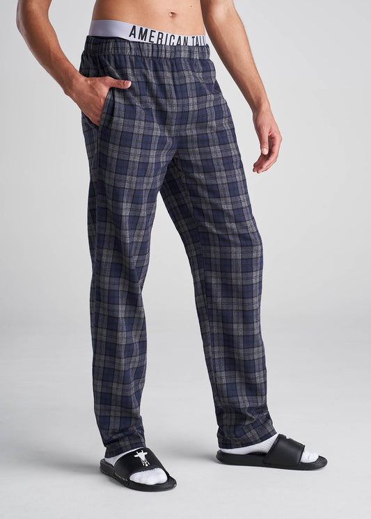 American_Tall_Men_Mens_Pajama_Pant_CharcoalMelangeNavy_Plaid-Front