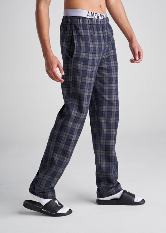 American_Tall_Men_Mens_Pajama_Pant_CharcoalMelangeNavy_Plaid-Side