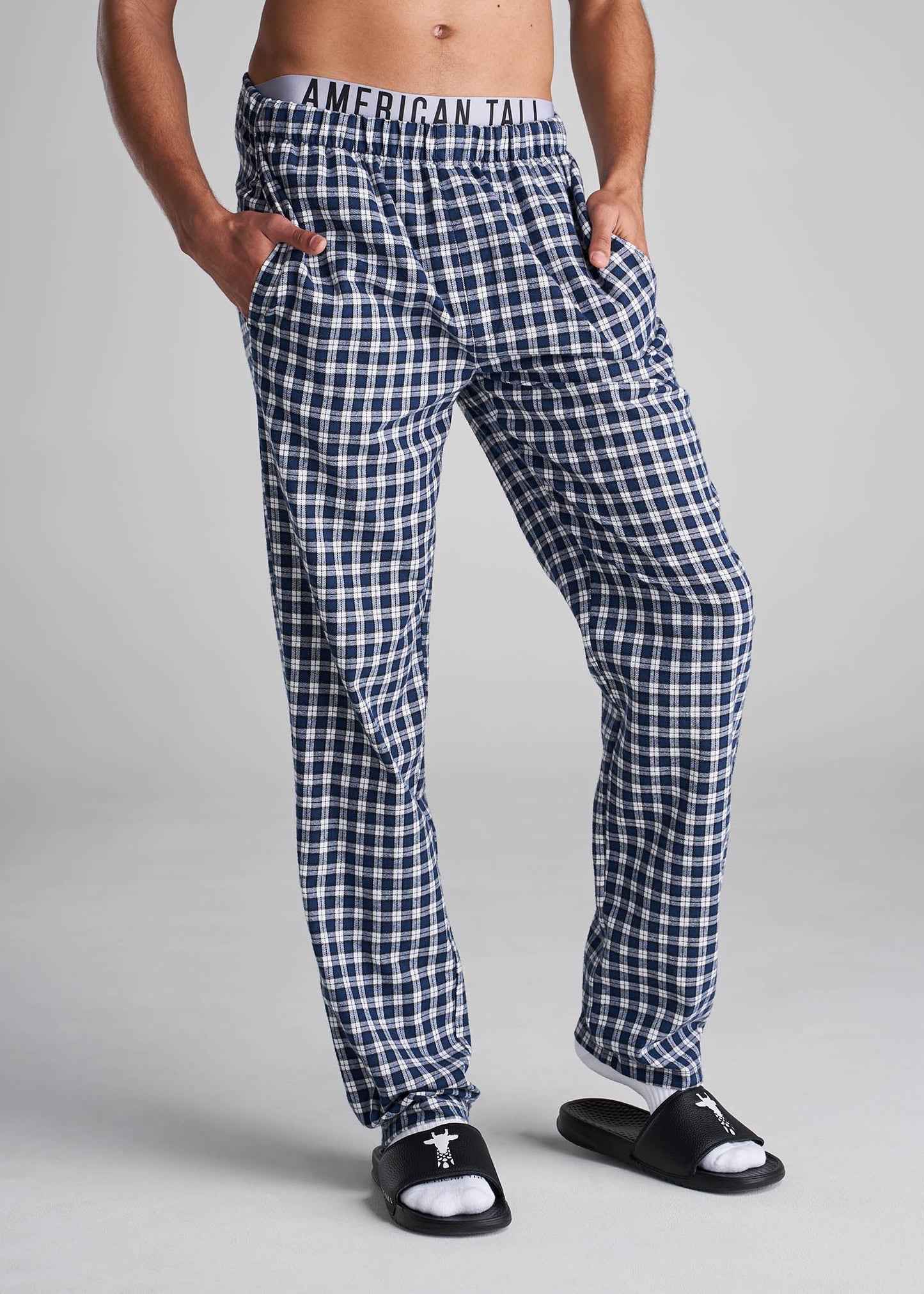 American_Tall_Men_Mens_Pajama_Pant_NavyWhite_Plaid-Front
