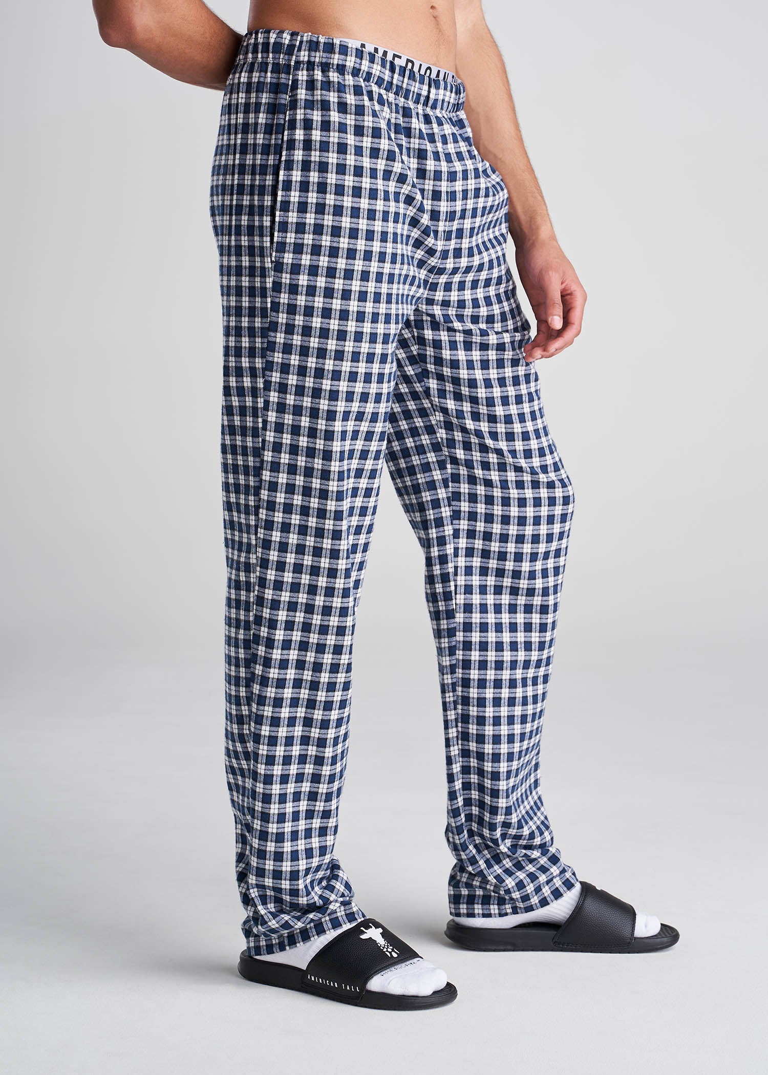 American_Tall_Men_Mens_Pajama_Pant_NavyWhite_Plaid-Side