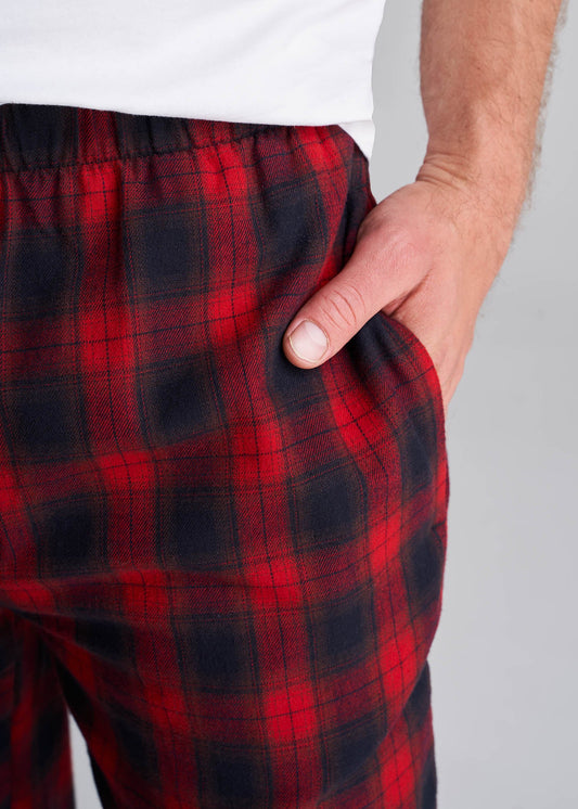 American_Tall_Men_Pajamas_Red_Black_Plaid-detail