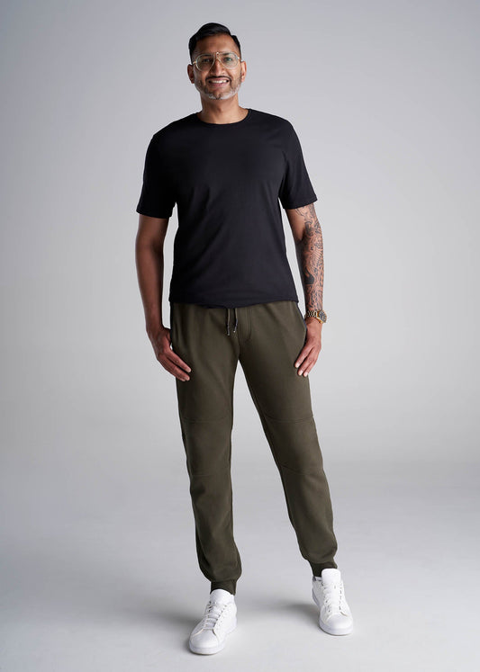 80-20 French Terry Men's Tall Jogger in Camo Green