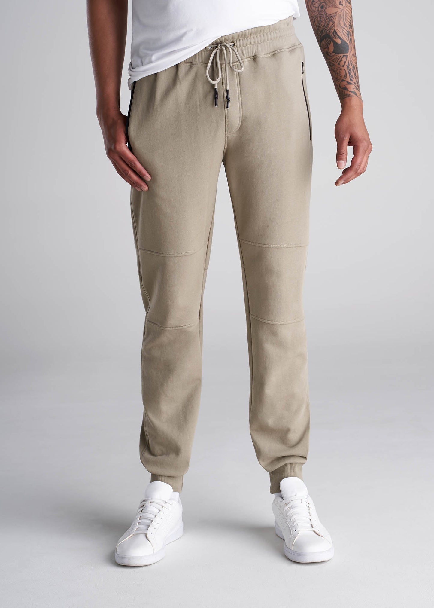 80-20 French Terry Men's Tall Jogger in Khaki