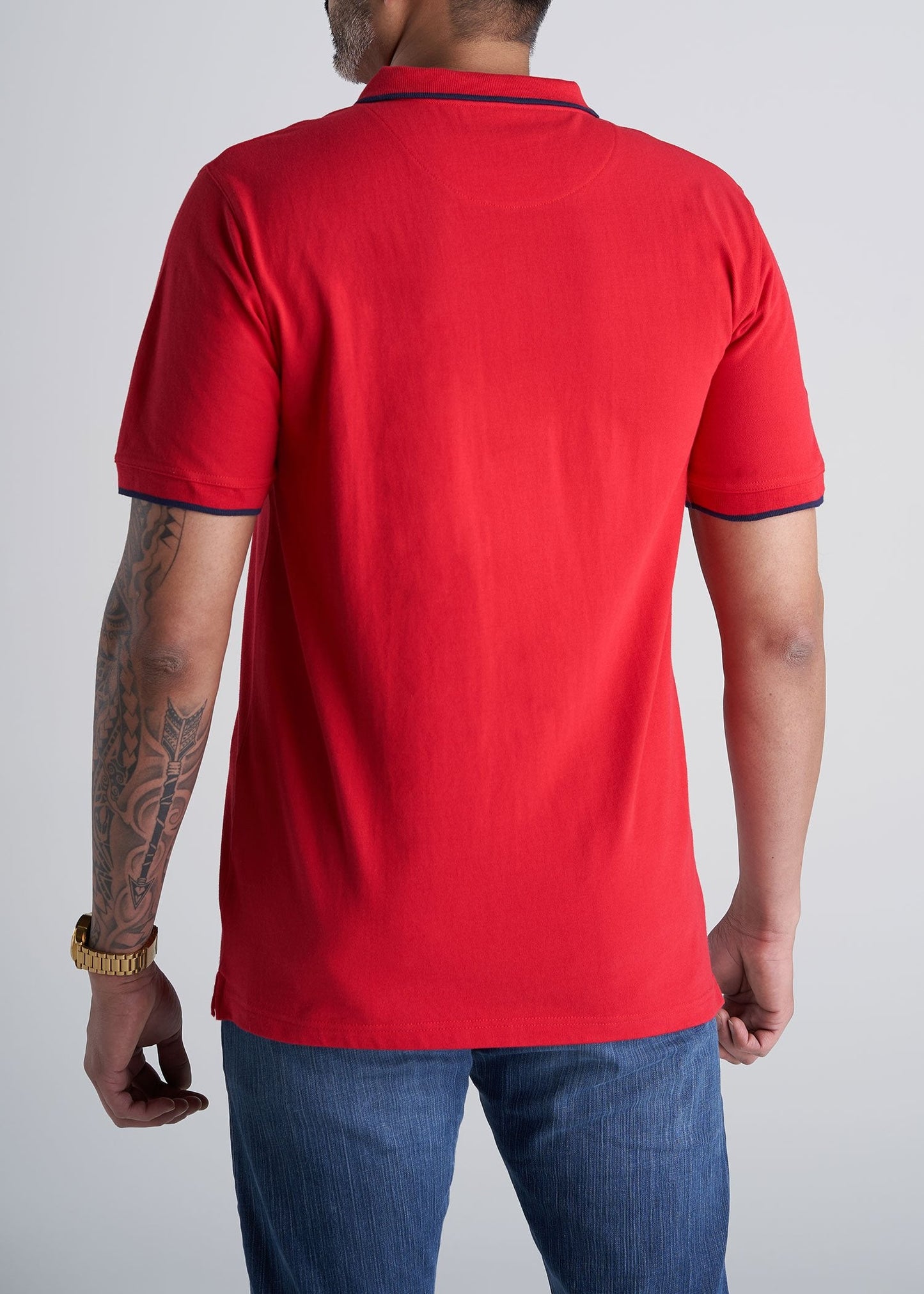 American_Tall_Mens_Basic_Polo_Tipping_Red_Navy-back