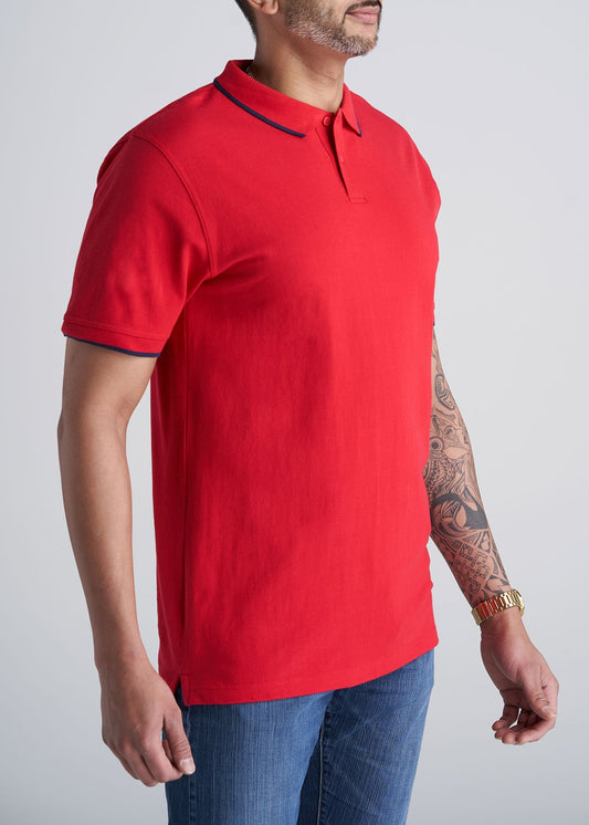 American_Tall_Mens_Basic_Polo_Tipping_Red_Navy-side